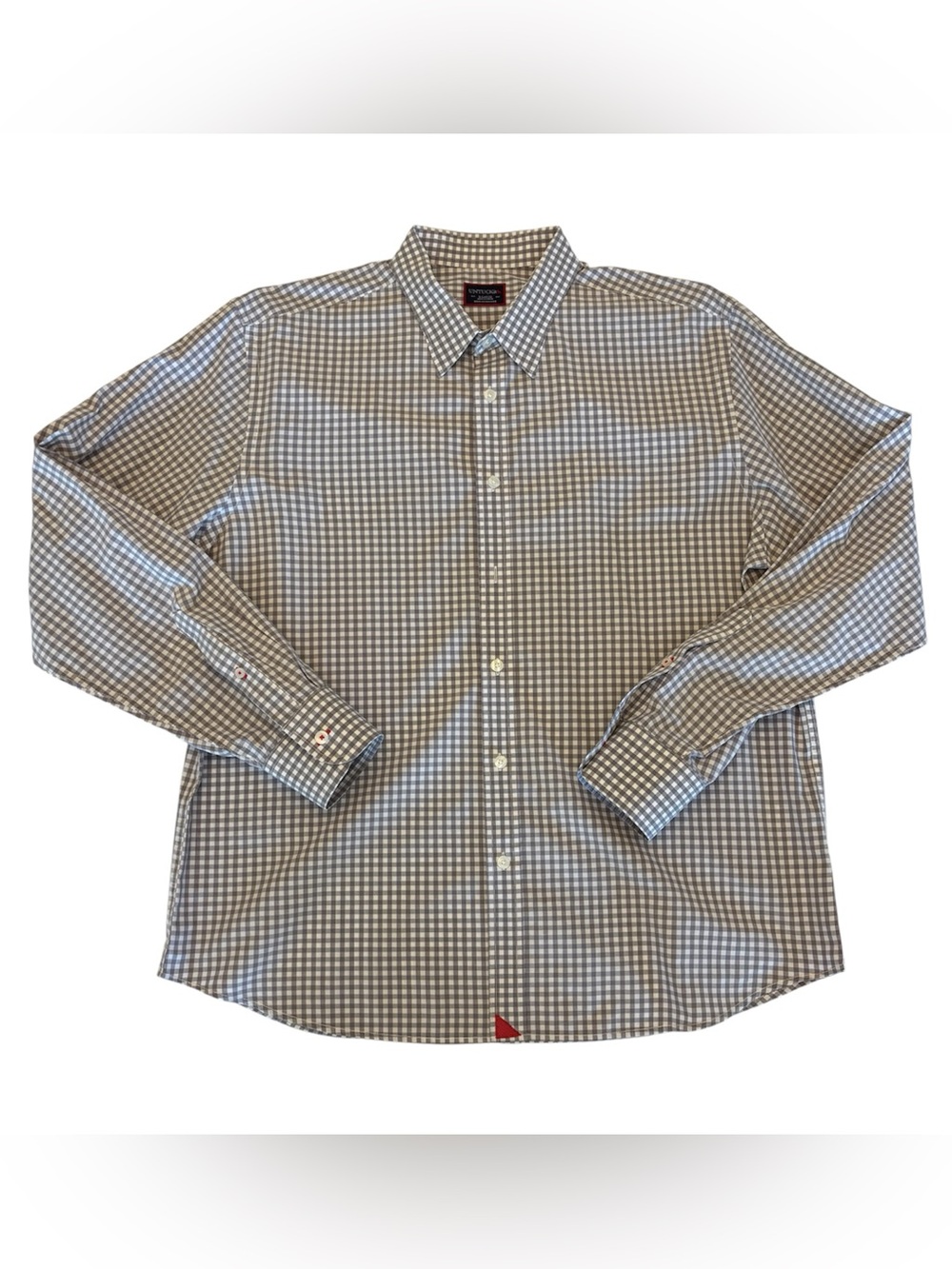 UNTUCKit Mens X Large Grey Gingham Long Sleeve Cotton Button Down Shirt Untucked